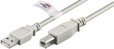 USB 2.0 Hi-Speed -kaapeli USB-sertifikaatilla, harmaa
