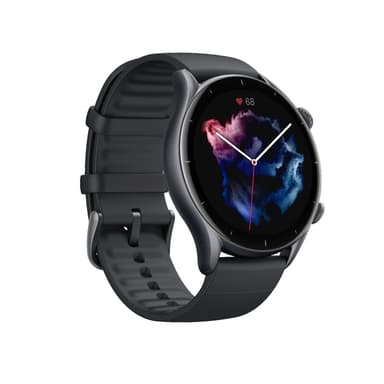 Amazfit GTR 3 1,39", älykello, GPS (satelliitti), AMOLED-näyttö, kosketusnäyttö, sykemittari, aktiivisuuden seuranta 24/7, vedenpitävä, Bluetooth, Thunder Black