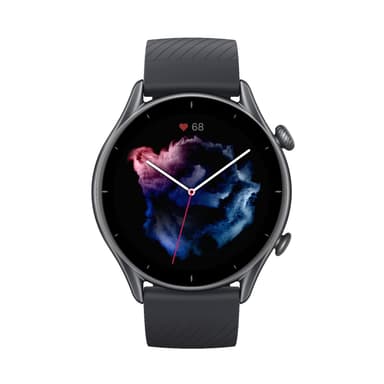 Amazfit GTR 3 1,39", älykello, GPS (satelliitti), AMOLED-näyttö, kosketusnäyttö, sykemittari, aktiivisuuden seuranta 24/7, vedenpitävä, Bluetooth, Thunder Black