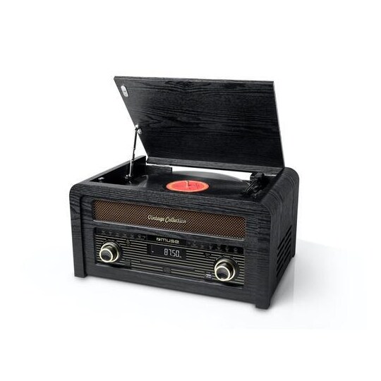 MT-115 W levysoitin Mikrojärjestelmä FM BT CD USB Retro
