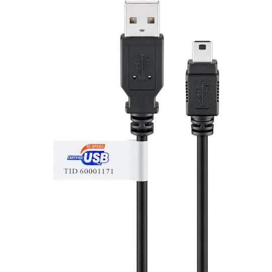 Goobay USB 2.0 Hi-Speed -kaapeli USB-sertifikaatilla, musta