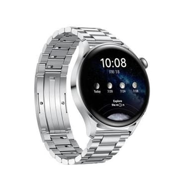 Huawei Watch 3 1,43", älykello, NFC, GPS (satelliitti), AMOLED, kosketusnäyttö, sykemittari, aktiivisuuden seuranta 24/7, vedenpitävä, Bluetooth, Wi-Fi, hopea