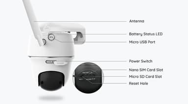 Reolink Langaton langaton valvontakamera Go PT Dome, 2 MP, kiinteä, IP65, H.264, Micro SD