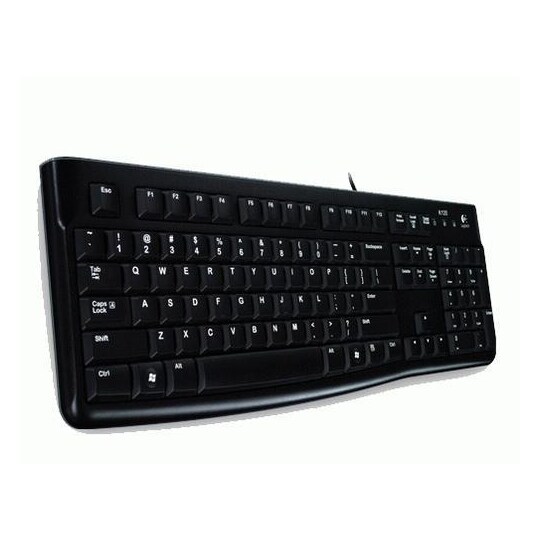 Logitech K120 Corded Keyboard, Langallinen, USB, QWERTY, Musta
