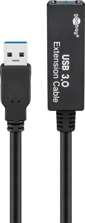 Goobay Aktiivinen USB 3.0 jatkokaapeli, musta