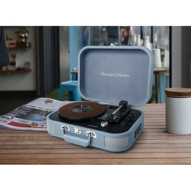 MT-201 BVB Turntable Stereo system BT USB vintage Light Blue