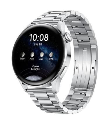 Huawei Watch 3 1,43", älykello, NFC, GPS (satelliitti), AMOLED, kosketusnäyttö, sykemittari, aktiivisuuden seuranta 24/7, vedenpitävä, Bluetooth, Wi-Fi, hopea