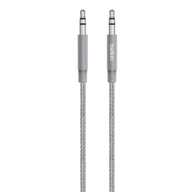 MIXIT 3,5 mm: n metallinen AUX -kaapeli, harmaa (1,2 m)