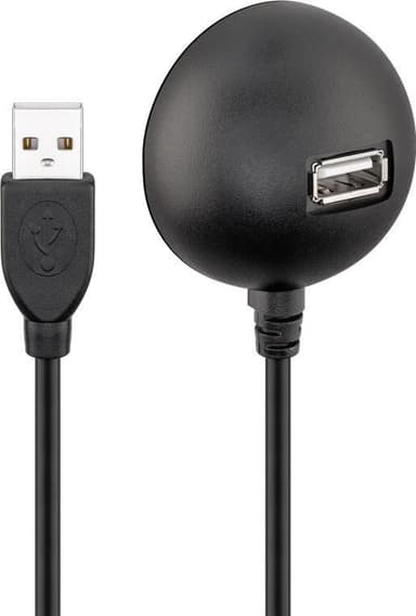 Goobay USB 2.0 Hi-Speed jatkokaapeli pöytäjalalla, musta