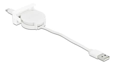 Delock Easy 45 -moduuli, USB 2.0, sisäänvedettävä kaapeli, USB Type-A-USB Type