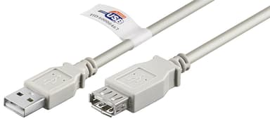 Goobay USB 2.0 Hi-Speed jatkokaapeli USB-sertifikaatilla, harmaa