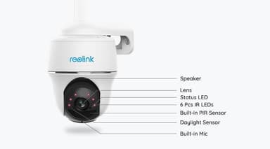 Reolink Langaton langaton valvontakamera Go PT Dome, 2 MP, kiinteä, IP65, H.264, Micro SD