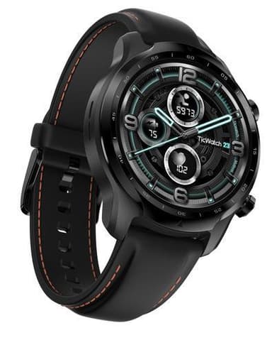 TicWatch Pro 3 GPS -älykello, NFC, GPS (satelliitti), Retina AMOLED, Sykemittari, Vedenpitävä, Bluetooth, 1 Gt, 8 Gt, Android, iOS, Wi-Fi, Snapdragon Wear 4100, 22 mm, Musta