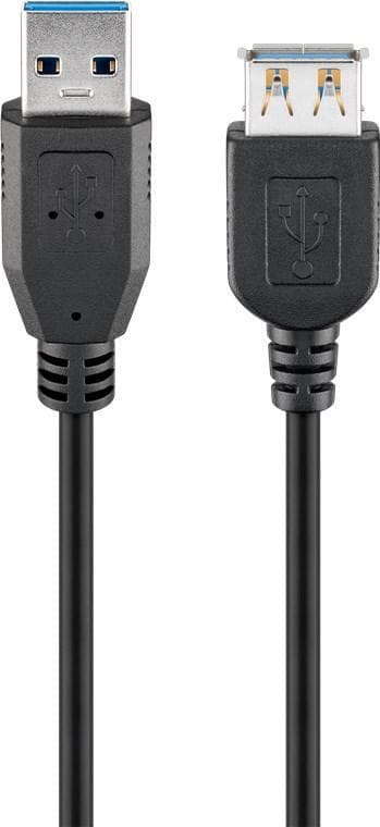 Goobay USB 3.0 SuperSpeed jatkokaapeli, musta