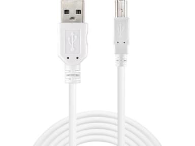 USB 2.0 AB -kaapeli SAVER, valkoinen (2 m)