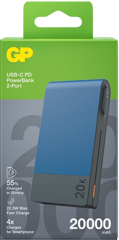 GP M2 varavirtalähde 20 000 mAh (sininen)