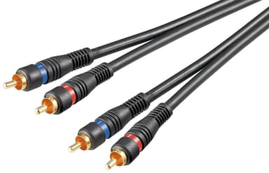 Goobay Stereoliitäntäkaapeli, 2x RCA, kaksoissuojattu