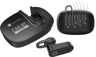 Navitel -monitoimiset Bluetooth -kuulokkeet Solar Car BT Handsfree -laite, Bluetooth, musta, latausilmaisin
