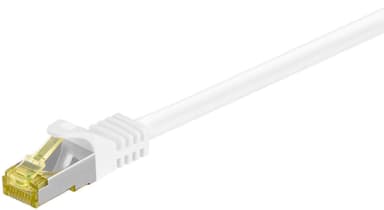 Goobay RJ45 välijohto CAT 6A S/FTP (PiMF), 500 MHz, CAT 7 raakakaapelilla, valkoinen