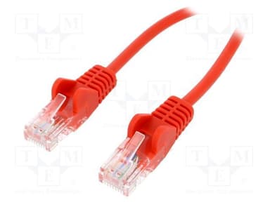 Goobay 95254 24AWG välijohto, U/UTP, 6, säikeinen, CCA, PVC, punainen, 0,25 m