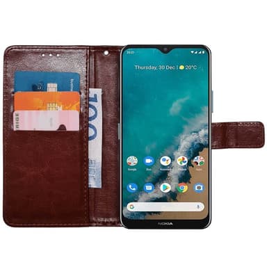 Lompakkokotelo 3-kortti Nokia G50 - Ruskea