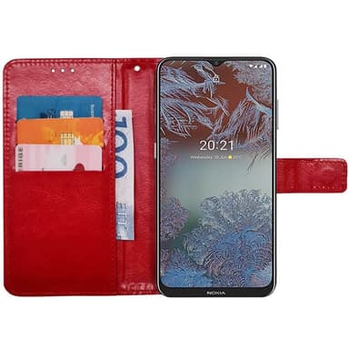 Lompakkokotelo 3-kortti Nokia G10 - Punainen
