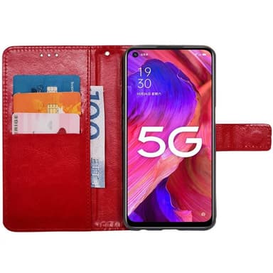Lompakkokotelo 3-kortti Oppo A54 5G - Punainen