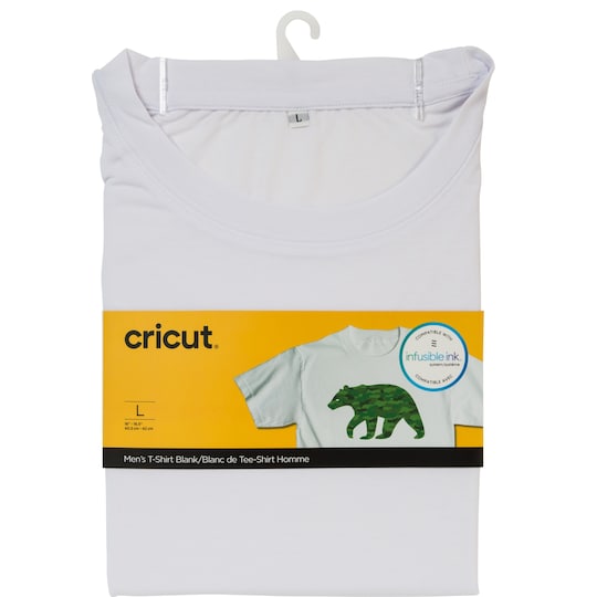 Cricut Infusible Ink miesten valkoinen t-paita (L)