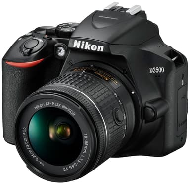 Nikon D3500 digitaalikamera+ AF-P DX Nikkor 18–55mm VR zoomiobjektiivi