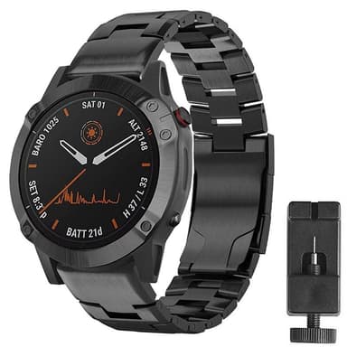 Rannekoru titaani Garmin Fenix 7 - Musta