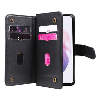 SKALO Samsung S22+ 10-lokeroa Lompakkokotelo - Musta