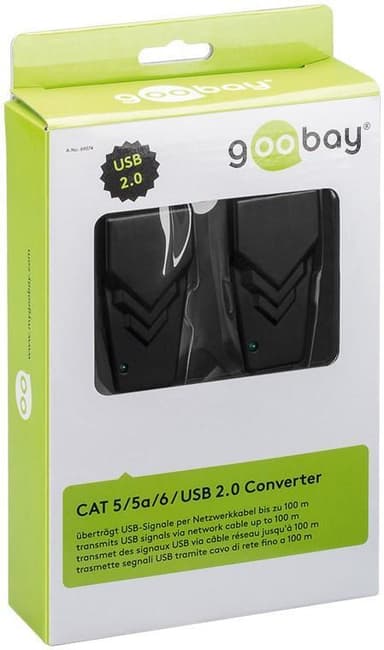 CAT 5 / 5a / 6 / USB 2.0 -muunnin,