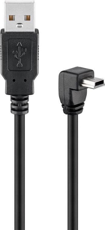 Goobay USB 2.0 nopea kaapeli 90°, musta