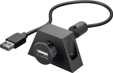 Goobay USB 2.0 nopea jatkojohto kaapelinpitimellä, musta