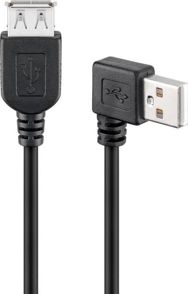 Goobay USB 2.0 nopea jatkokaapeli, 90°,