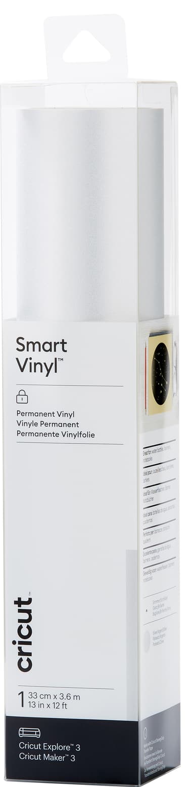 Cricut Smart Vinyl Permanent arkki 33 x 366 cm (kimmeltävä hopea)