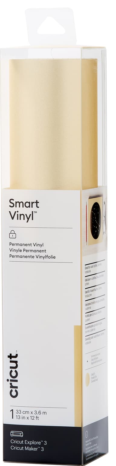 Cricut Smart Vinyl Permanent arkki 33 x 366 cm (kimmeltävä kulta)