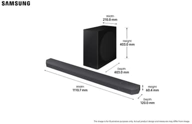 Samsung Q810B soundbar bassokaiuttimella