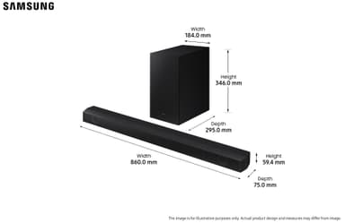 Samsung B560 soundbar bassokaiuttimella