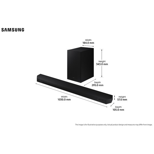 Samsung Q610B soundbar bassokaiuttimella
