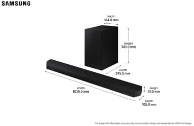 Samsung Q610B soundbar bassokaiuttimella