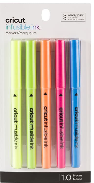 Cricut Brights Infusible Fine Point mustekynä 1,0 (5 kpl)