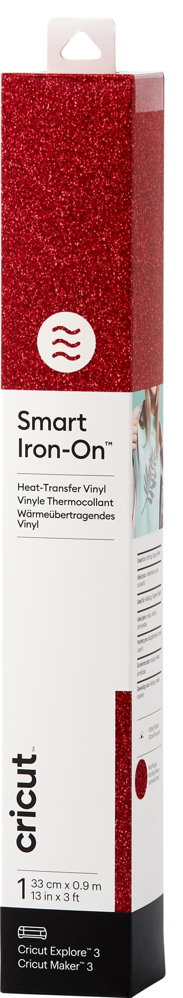 Cricut Smart Iron-On Glitter arkki 33x91 (glitterpunainen)