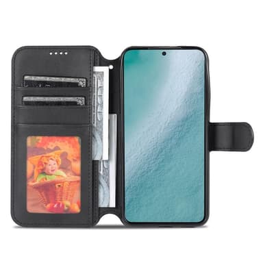 SKALO Samsung S22+ AZNS Premium Cut lompakkokotelo - Musta