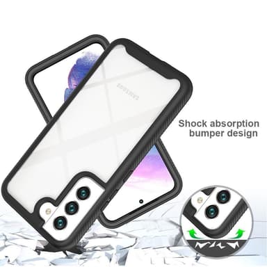 SKALO Samsung S22 Iskunkestävä Clear Hybridi Suojakuori - Musta
