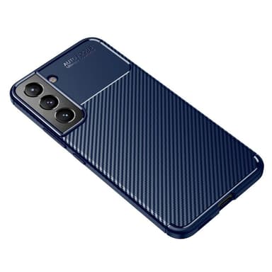 SKALO Samsung S22+ Carbon Fiber TPU-suojakuori - Sininen - Sininen