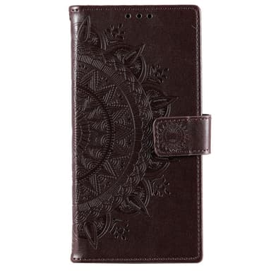 SKALO Samsung S22 Mandala lompakkokotelo - Tummanruskea
