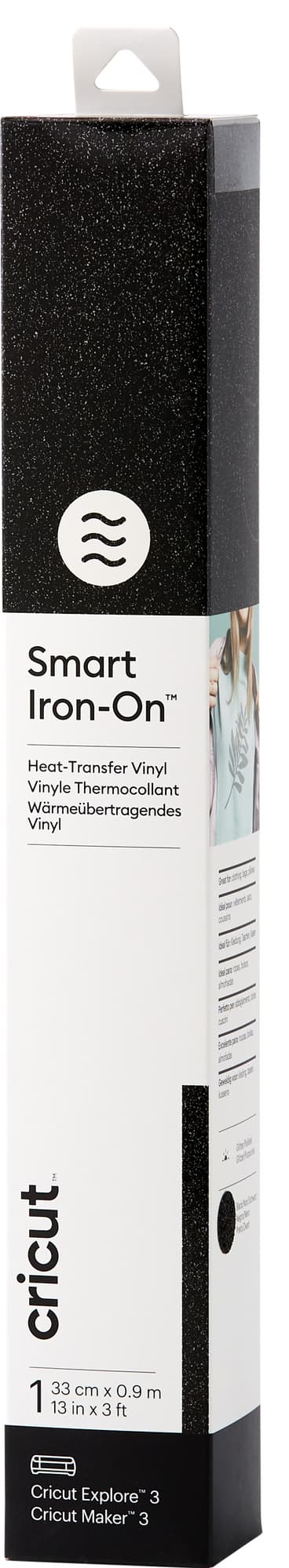 Cricut Smart Iron-On Glitter arkki 33x91 (glittermusta)