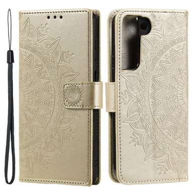 SKALO Samsung S22 Mandala lompakkokotelo - Kulta