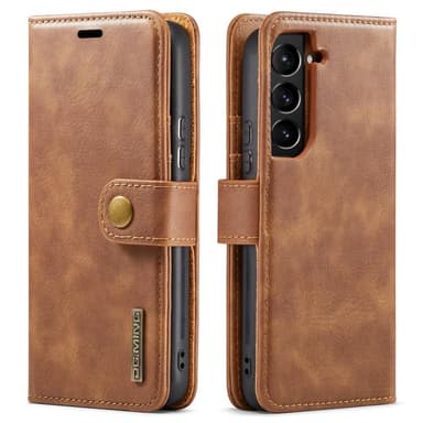 DG MING Samsung S22 2-in-1 magneetti lompakkokotelo - Ruskea